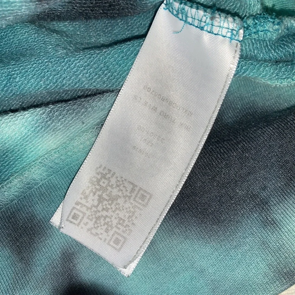 True Religion Men's Tie Dye Activewear Sweat Shorts Full Zip Hoodie Turquoise‎
